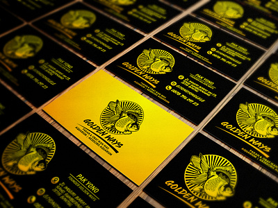 Bussines Card for Golden Ways black brand branding bussines card design designs fish fish logo identity indonesia koki logo yellow logo