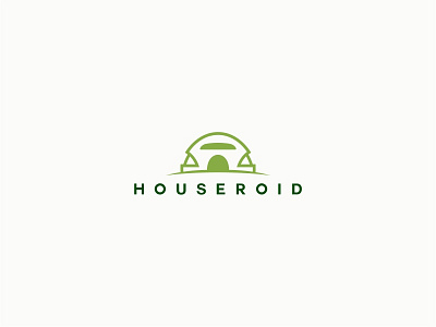 Houseroid android artificial comfort developer house logo modern nature real estate robotic