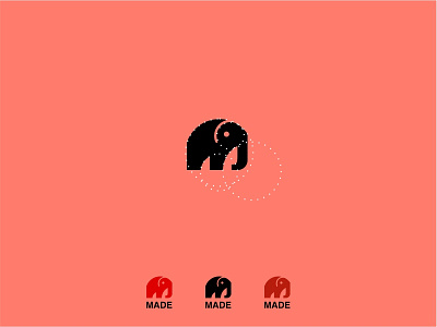 Made animal logo elephant goods griding m logo made marketplace multivendor smart logo