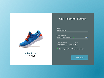 Daily UI #002 - Credit Card Checkout ui
