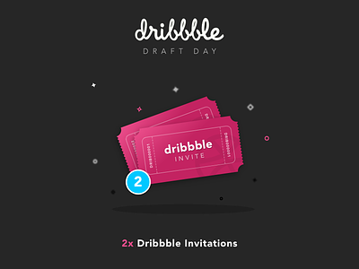 Two Dribbble Invites Giveaway (Closed) design draft dribbble dribbble invite giveaway illustration invitation invites portfolio shot tickets xd