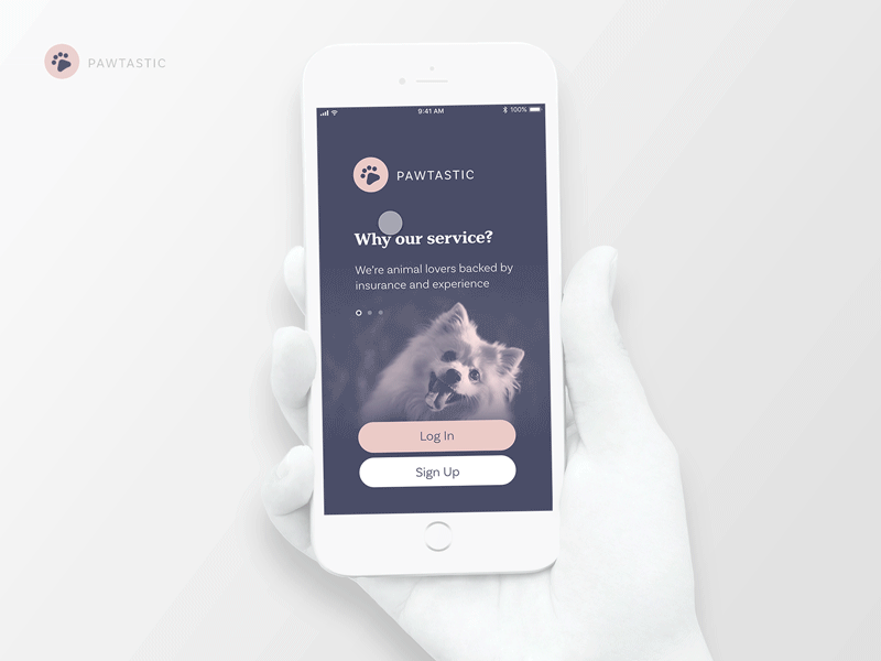 Daily UI: Pawtastic Sign Up Screen animation app dailyui forms interface iphone mobile pawtastic pets prototype register sign up