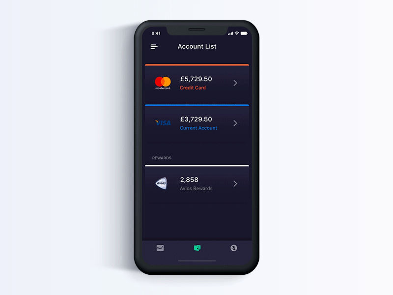 Daily UI: Account view + Freebie account adobe xd app bank cards dark ui finance freebie gradient interaction money ux