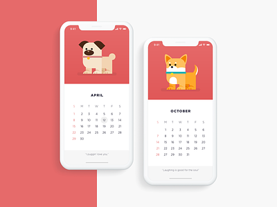Daily Creative Challenge: Animal companion + Freebie calendar clean dailycreativechallenge freebie graphic illustration minimal pug shiba inu ui design ux design vector