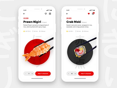 Sushi Restaurant App + Freebie adobe xd app clean design freebie ios minimal mobile restaurant sushi ui uplabs ux vector