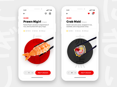 Sushi Restaurant App + Freebie adobe xd app clean design freebie ios minimal mobile restaurant sushi ui uplabs ux vector