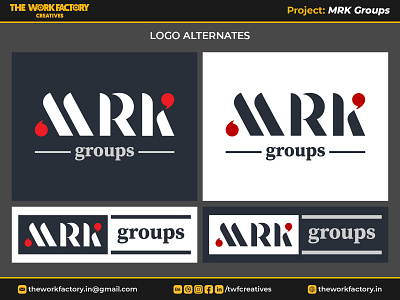 MRK Groups - Logo Alternates beverage branding colour design food graphic design illustration logo logotype theworkfactory.in twfcreatives typography vector we evolve