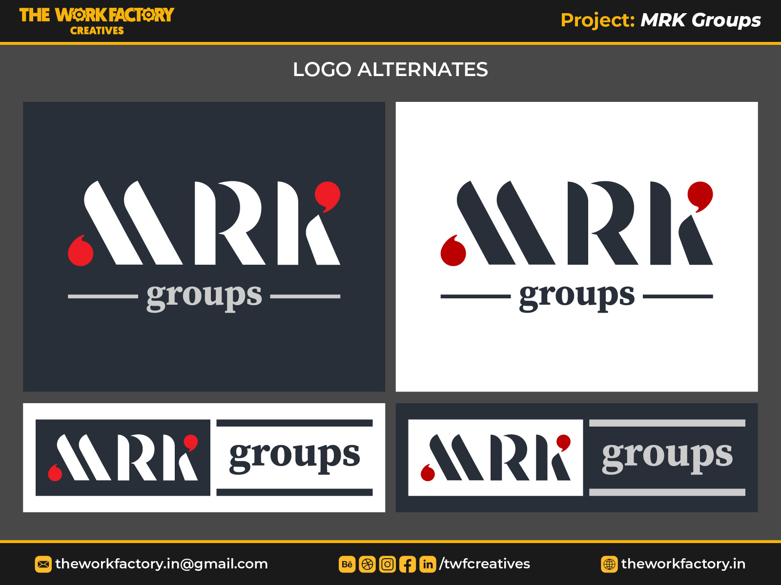 Mrk Groups - Logo Alternates By The Workfactory Creatives On Dribbble