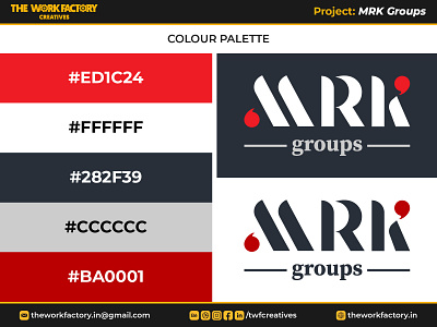 MRK Groups - Colour Palette beverage branding colour design food graphic design illustration logo logotype theworkfactory.in twfcreatives typography vector we evolve