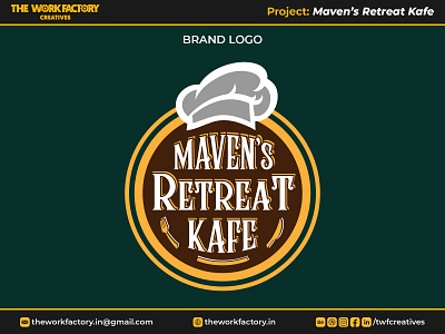 Maven's Retreat Kafe - Logo Design & Brand Identity beverage branding cafe catering color design food graphic design illustration logo logotype theworkfactory.in twfcreatives typography vector we evolve