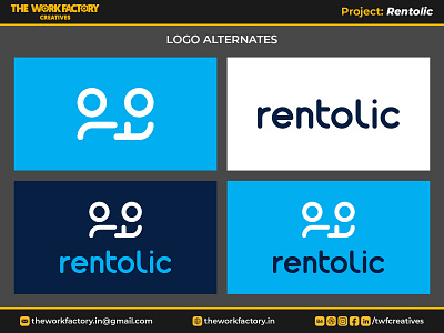 Rentolic - Logo Alternates branding color design graphic design illustration logo logotype online rentals rentolic.com theworkfactory.in theworkfactorycreatives twfcreatives typography vector we evolve