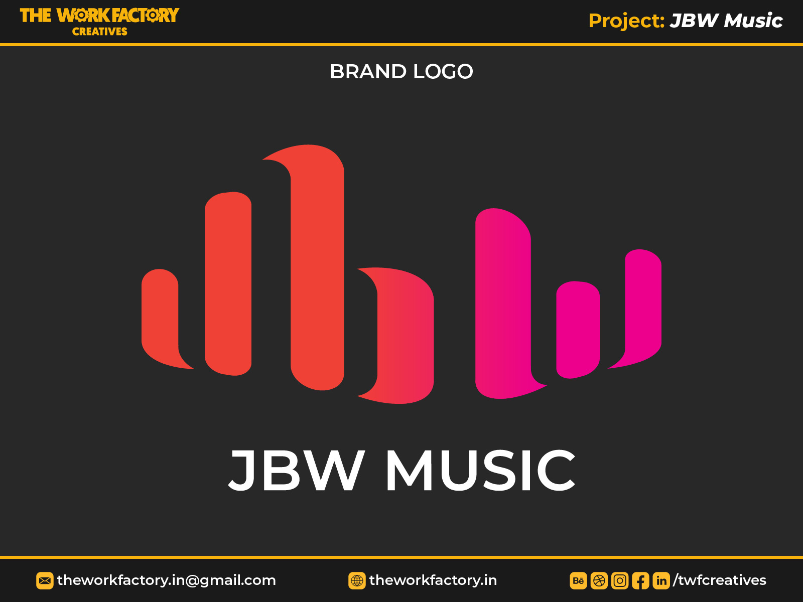 JBW Music Logo Design Brand Identity by THE WORKFACTORY