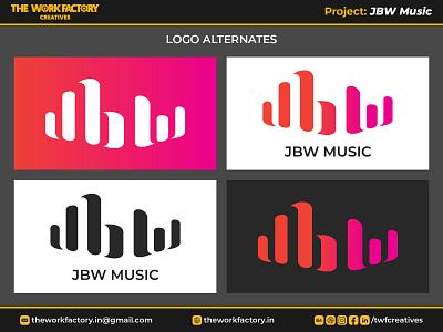 JBW Music - Logo Alternates audio branding color design graphic design illustration logo logotype music musicproduction production theworkfactory theworkfactory.in theworkfactorycreatives twfcreatives typography vector we evolve
