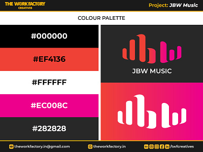 JBW Music - Colour Palette audio branding color design graphic design illustration logo logotype music musicproduction production theworkfactory theworkfactory.in theworkfactorycreatives twfcreatives typography vector we evolve