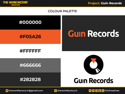 Guin Records - Colour Palette audio branding color design graphic design illustration logo logotype music music artist music studio production record label theworkfactory theworkfactory.in theworkfactorycreatives twfcreatives typography vector we evolve