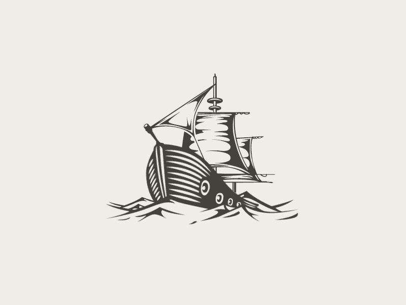 Boat animation boat logo old rocking sail sea ship