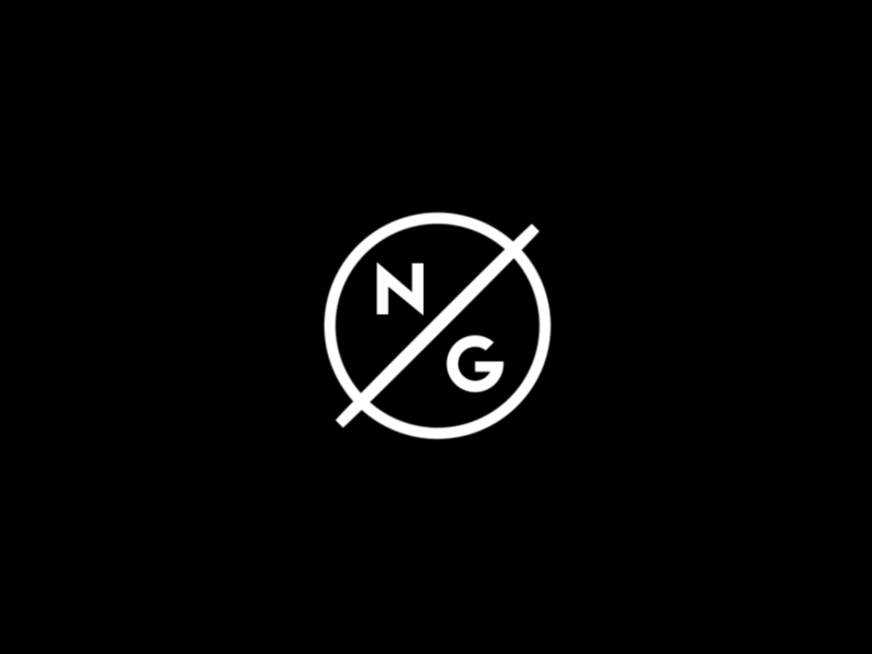 Ng logo animation animation black circle g logo n plant ring space white