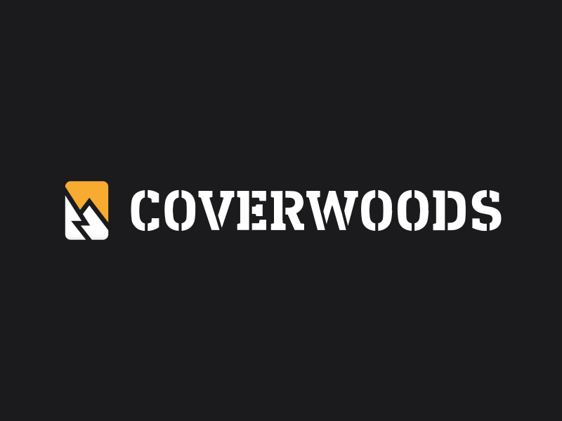 Coverwoods logo 2d animation cover logo mountain stencil tree woods