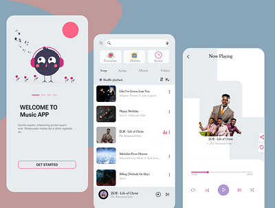 Music app appdesign design mobiledesign typography ui uiuxdesign ux