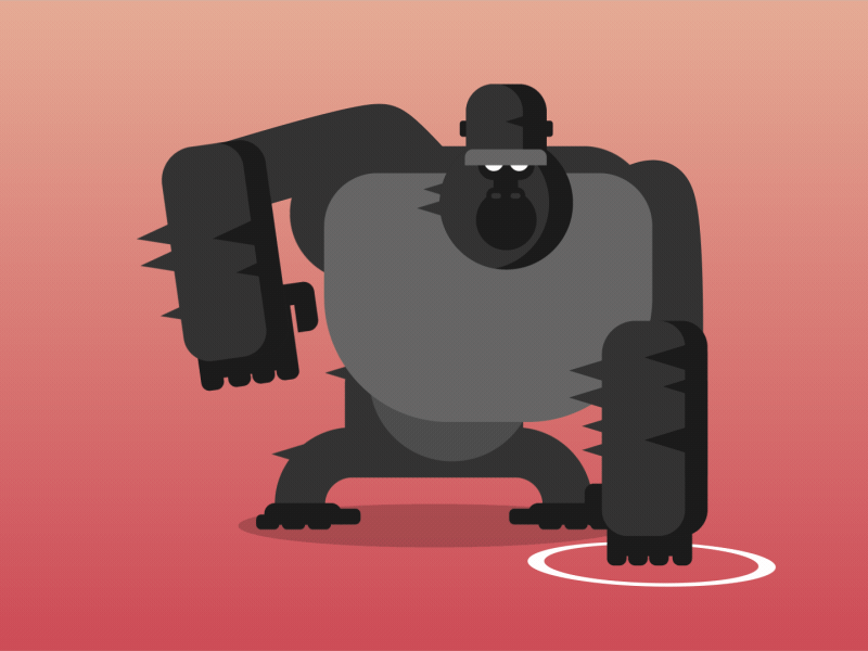 Gorilla Smash! 2danimation animation characteranimation designspiration flatdesign gorilla mograph motiondesign