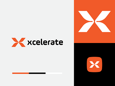 Xcelerate - logo design branding design logo icon id latter logo logo design mark symbol x