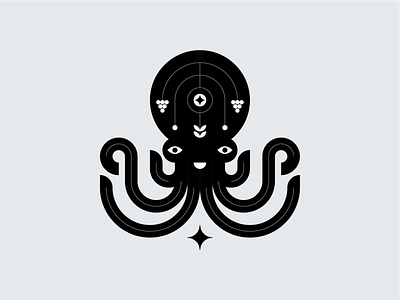 Octopus animals black and white graphic design icon design illustration logo octopus symbol vector