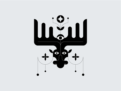 Moose abstract adobe illustrator animals black and white elk illustration logo moose nature symbol vector