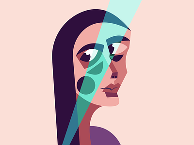Ray abstract art cubism eyes face girl character girl illustration graphic design illustration lady light ray vectorillustration woman illustration woman portrait