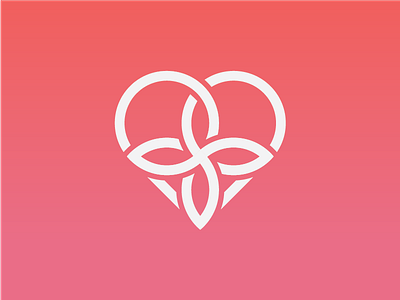 Heart and flower clean design flower gradient heart logo simple