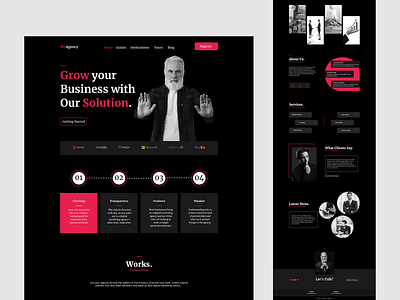 Digital Agency Landing Page advertising branding business clean company corporate creative dark theme digital agency design digital digital agency digital agency landing page marketing agency modern digital agency professional promotion simple smart digital agency ui ui design
