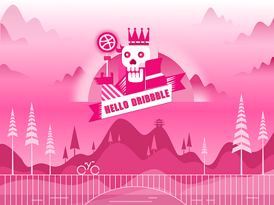 Hello Dribbble color dribbble hello illustration