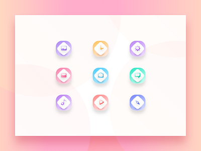 Icon design clean color gradient icon