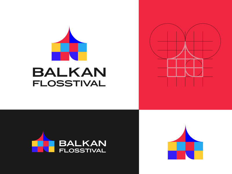 BALKAN FLOSSTIVAL design floss graphic design logo logo design open source pattern tent