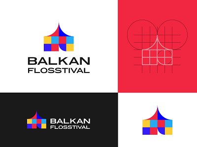 BALKAN FLOSSTIVAL design floss graphic design logo logo design open source pattern tent