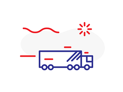 Road transport corporation icon illustration transport truck