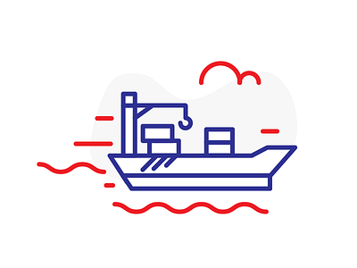 Maritime transport corporation icon illustration ship transport