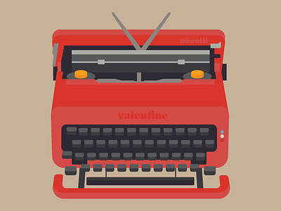 Valentine typewriter design ettore sottsas illustration olivetti red typewriter valentine