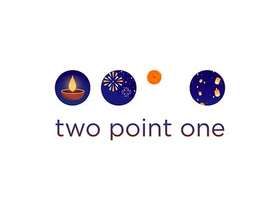 Two Point One Diwali Logo Variation animation branding diwali logo logo animation logo design logo mark logo variation