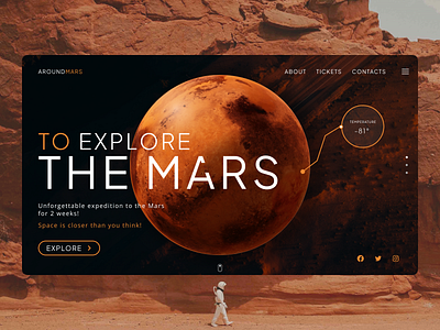 Explore The Mars - Space Concept behance dailyui design desktop dribbble figma future inspiration space ui ui 2022 ui ux uidesign web web 2022 web design webdesign website