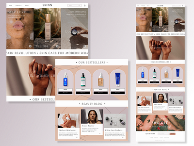 The art of Skin - Beauty - Landing Page beauty behance branding cosmetics dailyui design dribbble figma illustration landing page make up skin skincare ui ui 2022 ui ux web web design website woman