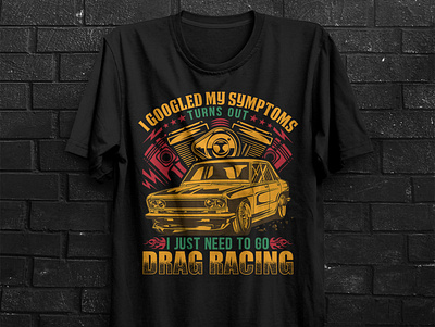 Custom Vintage Drag Racing T-Shirt Design graphic design