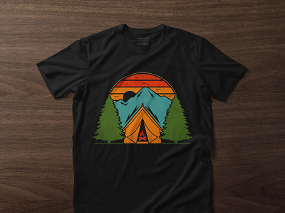 Vintage Outdoor Camping Retro T-shirt adventure camping forest mountain nature retro t shirt travel trees vintage t shirt