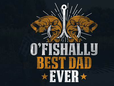 Vintage fishing dad t-shirt design