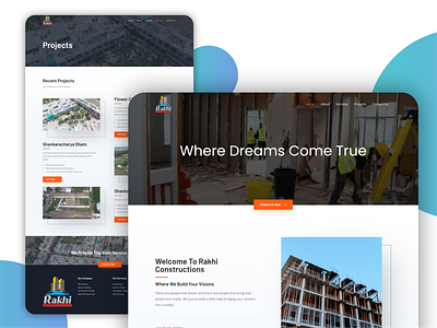 Rakhi Construction - Website Design Project branding civil company construction design ui ux web design website website design