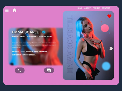 Web Portfolio Designed of Emma Scarlet using FIGMA app branding design figma graphic design illustration logo product typography ui ux vector webpage