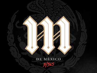 M de México gold hermosillo lettering m mexico