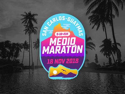Medio Maratón San Carlos 2018 branding guaymas logo logotipo logotype maraton mexico neon run running sancarlos sonora