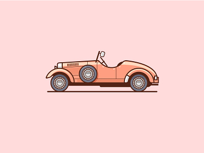 Bugatti T49 car car classic car flat design graphic design icon illustration line art logo outline vector