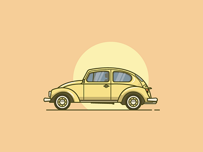 go ride with this lovely car artwork car classic car flat design graphic design icon illustration line art logo outline vector
