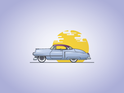 cool ride artwork car classic car flat design icon illustration line art logo outline vector